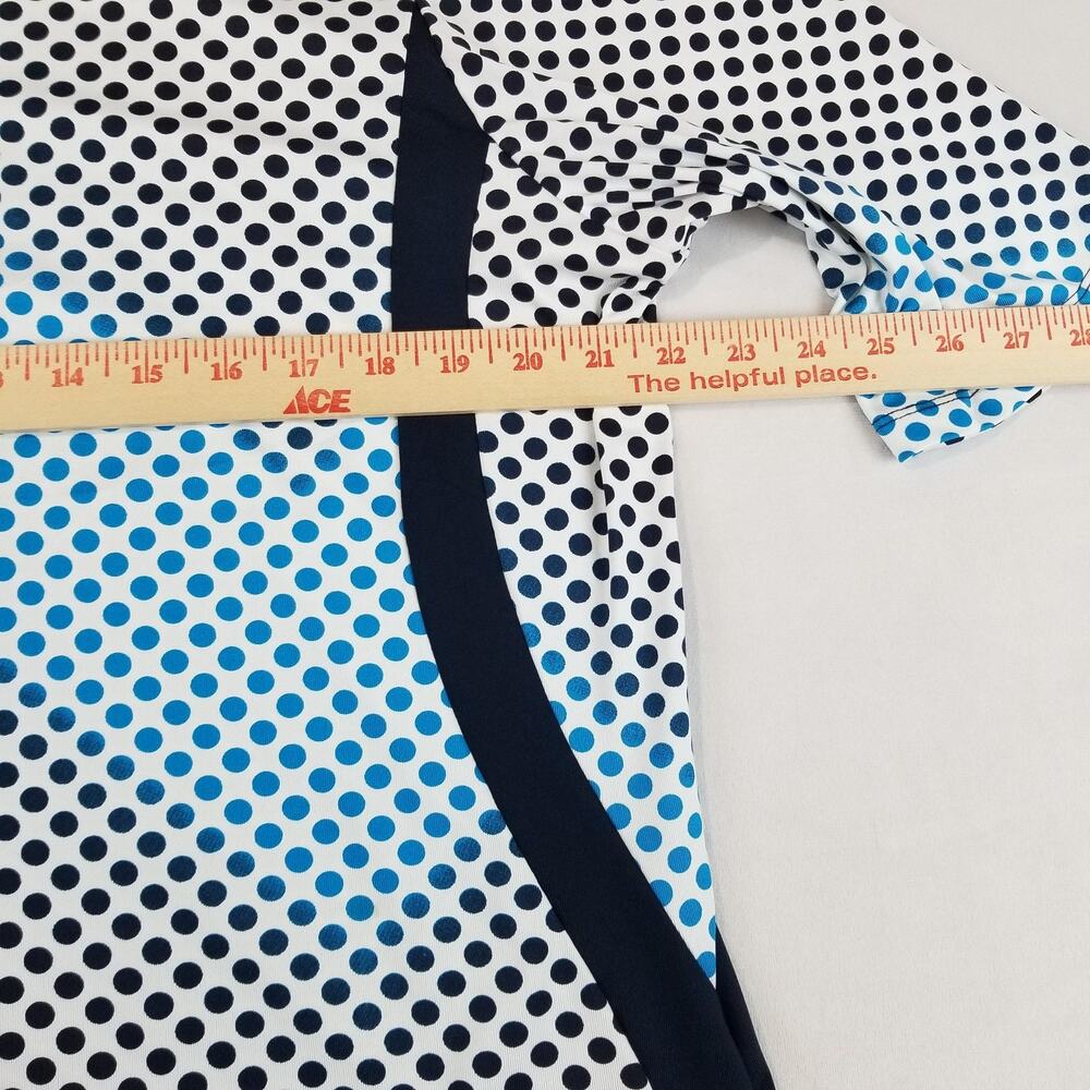 Tail Golf Shirt Womens XXL Blue White Polka Dot 1/4 Zip Stretch Activewear - Picture 6 of 8